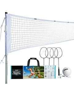 Franklin Sports Volleyball Net Family Set Includes Cloth Volleyball with Pump, 