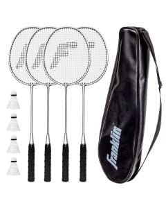 Poles & Shuttlecocks! Bag Net YONEX 4 Player Badminton Combo Set: 4 Racquets 