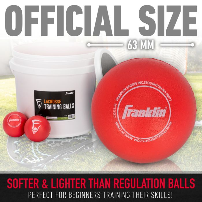 Franklin Sports Soft Training Lacrosse Ball Bucket - (20) Kids