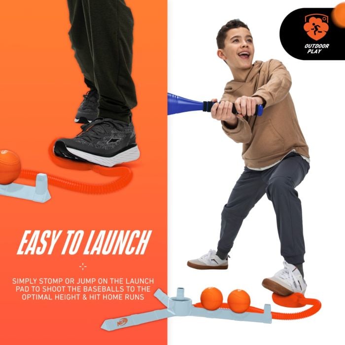 NERF Airtee Kids Baseball Tee Set - Youth Baseball Stomp Launcher