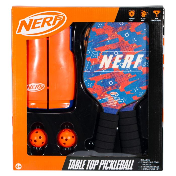 NERF Mini Pickleball Game + Net Set - Tabletop Portable Pickleball