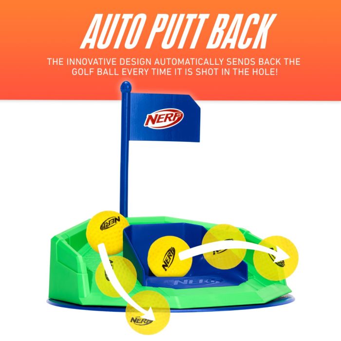 NERF Pivot Putt Golf Game - Automatically Fires Back the Golf