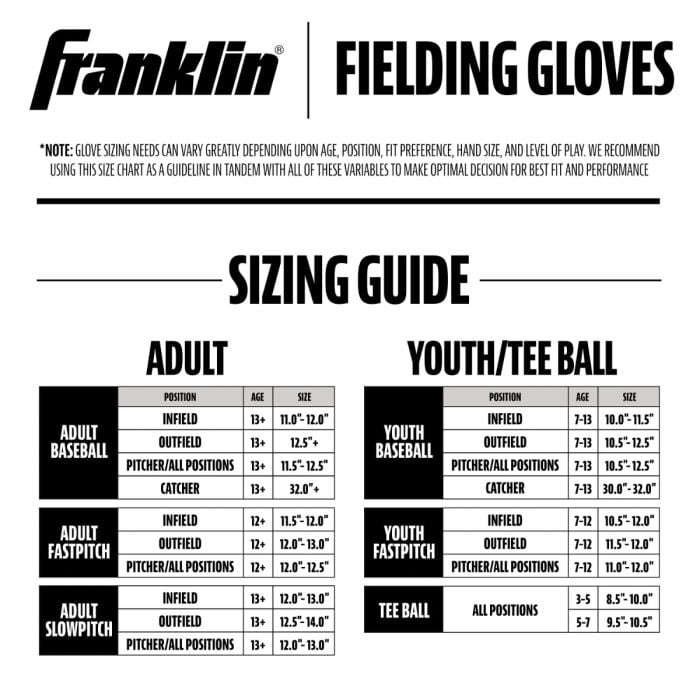 Franklin Sports Baseball + Softball Glove - Field Master Baseball