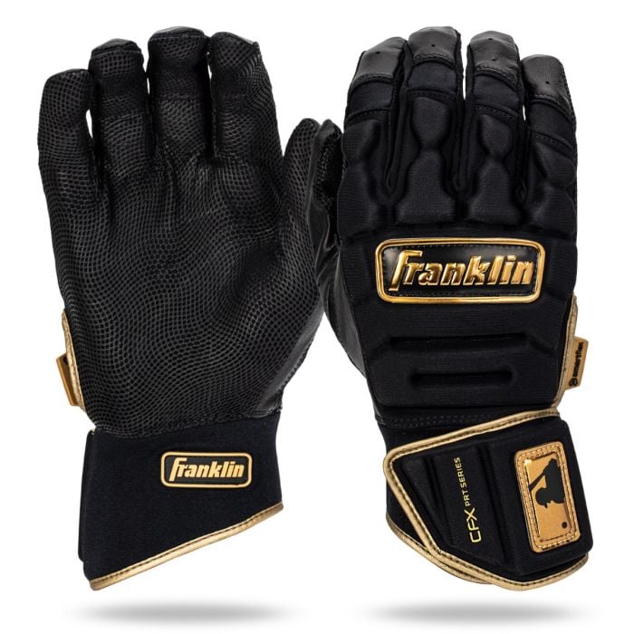 Franklin Sports MLB Batting Gloves CFX Pro PRT Heavy Duty Protective Baseball Softball Batting Gloves Adult Padded Reinforced Leather Batting Gloves Franklin Sports