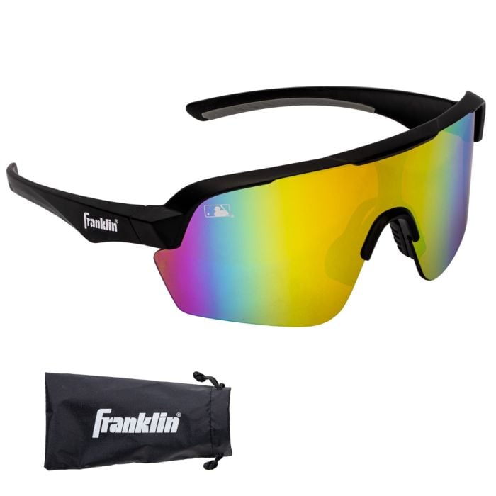 Franklin Sports MLB Baseball Pro Sunglasses - Baseball + Softball Sunglasses  for Kids + Adults - Lightweight Sports Sunglasses for UV Protection - All Sport  Sunglasses with Carry Case - Black