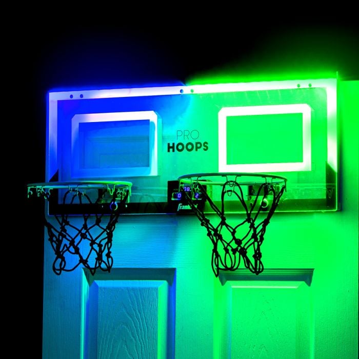 The LED Scoring Indoor Basketball Hoop - Hammacher Schlemmer