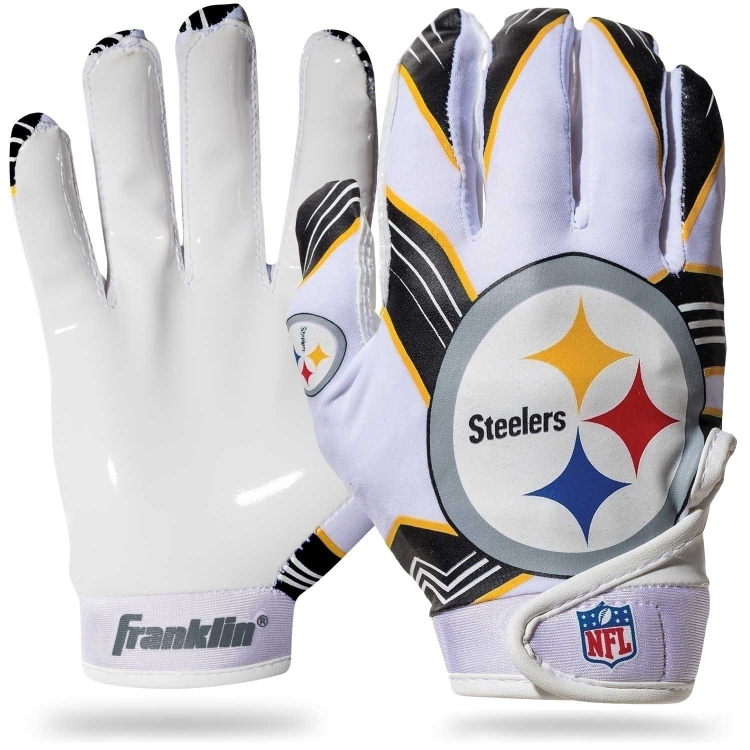 Wilson NFL Stretch Fit Football Gloves - New York Giants-Youth (WTF9327NG)