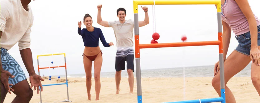 adults playing ladderball