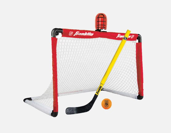hockey goal and stick