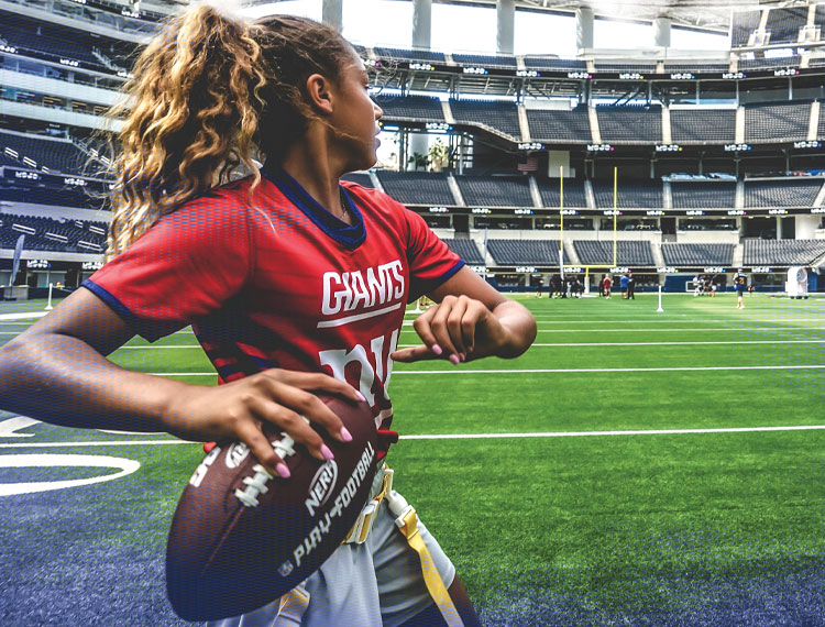 kids playing flag football